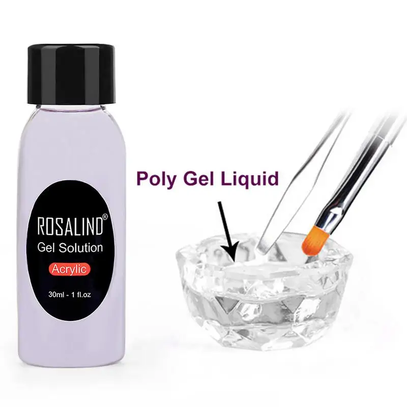 30ML Quick Builder Poly UV Gel Polish Nail Permanent Liquid Slip Solution Painless Quick Extension Tools