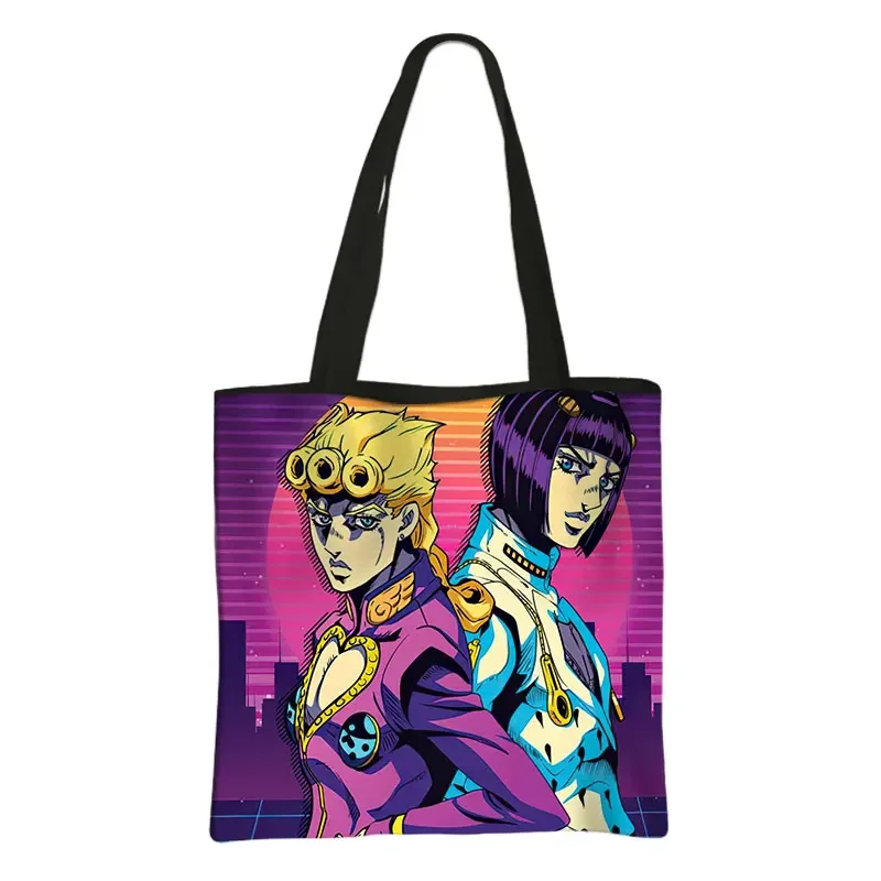 Anime Jojo Bizarre Adventure Print Shopping Bags Women Handbag Kujo Kira Yoshikage KILLER QUEEN Grocery Bag Reusable Shopper Bag