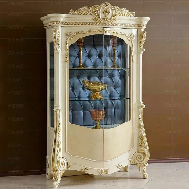 

European style double door living room collection locker villa high-grade palace wine cabinet complete