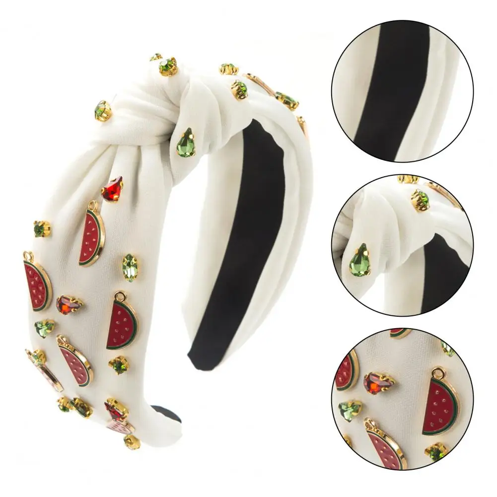 

Lightweight Hairband Shiny Rhinestone Fruit Headband Elastic Hair Hoop for Comfortable Daily Wear at Home or Festivals