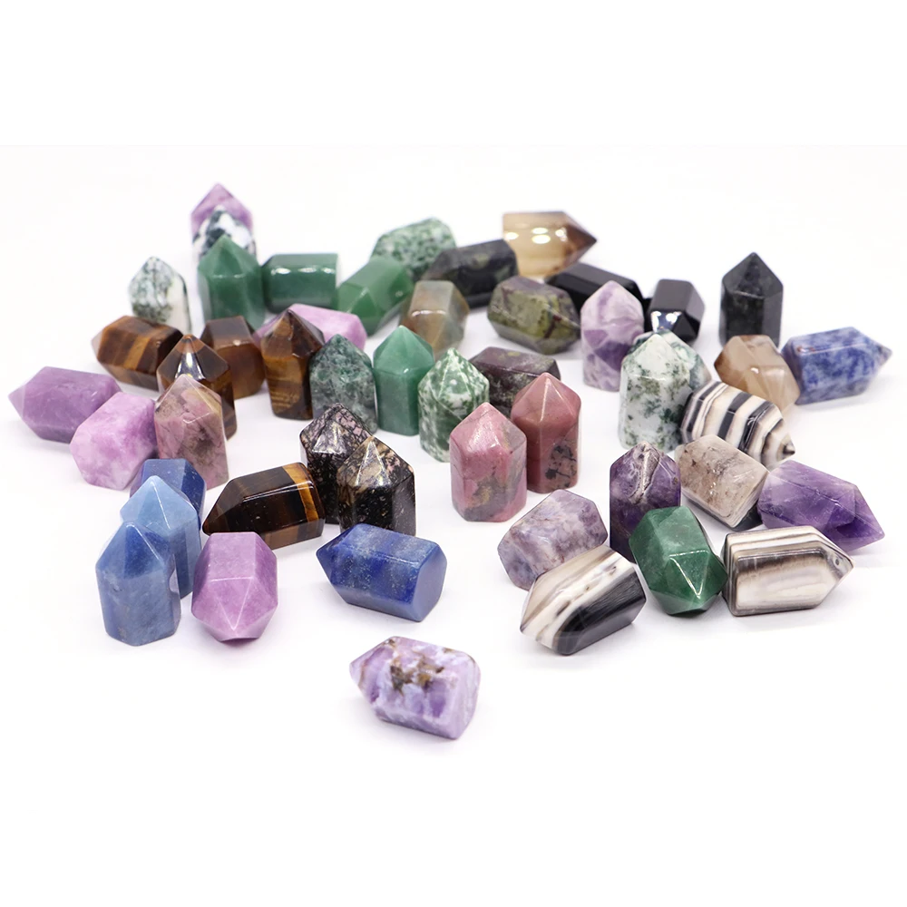 

25x15MM Natural Stones Point Wand Reiki Healing Crystal Tower Energy Ore Mineral Polished Crafts Amethyst Quartz Home Decoration