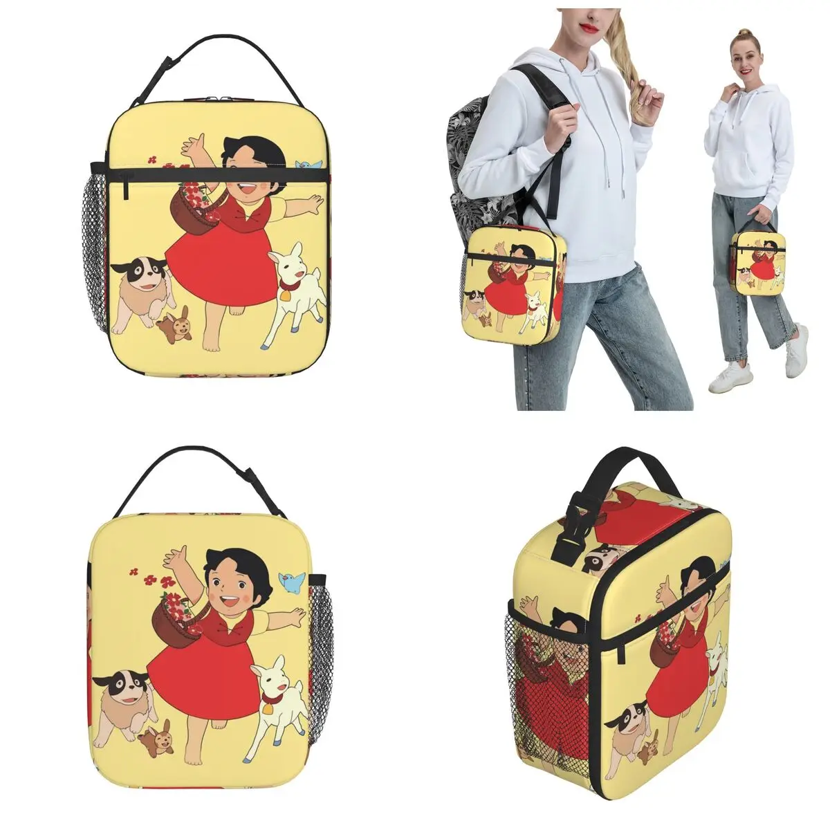 Heidi The Girl From The Alps Insulated Lunch Bag Japanese Anime Food Bag Leakproof Cooler Thermal Lunch Box For School Office