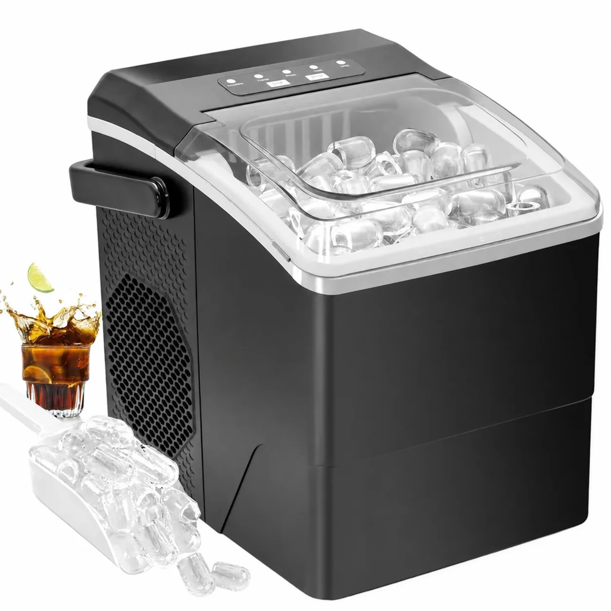 Cliheet Black Tragbarer Bullet-Eiswürfelbereiter – extrem leise für Büro, Camping, Partys. Klein, kompakt & schnell.