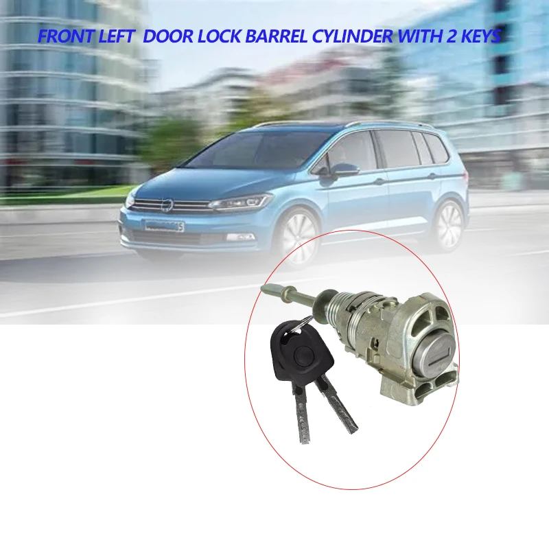 Front Left  Door Lock Barrel Cylinder with 2 Keys 65SKV550 for VW TOURAN/VAN CADDY/III/Box/Body/MPV CDGA 1.4L 4cyl 2003-2015
