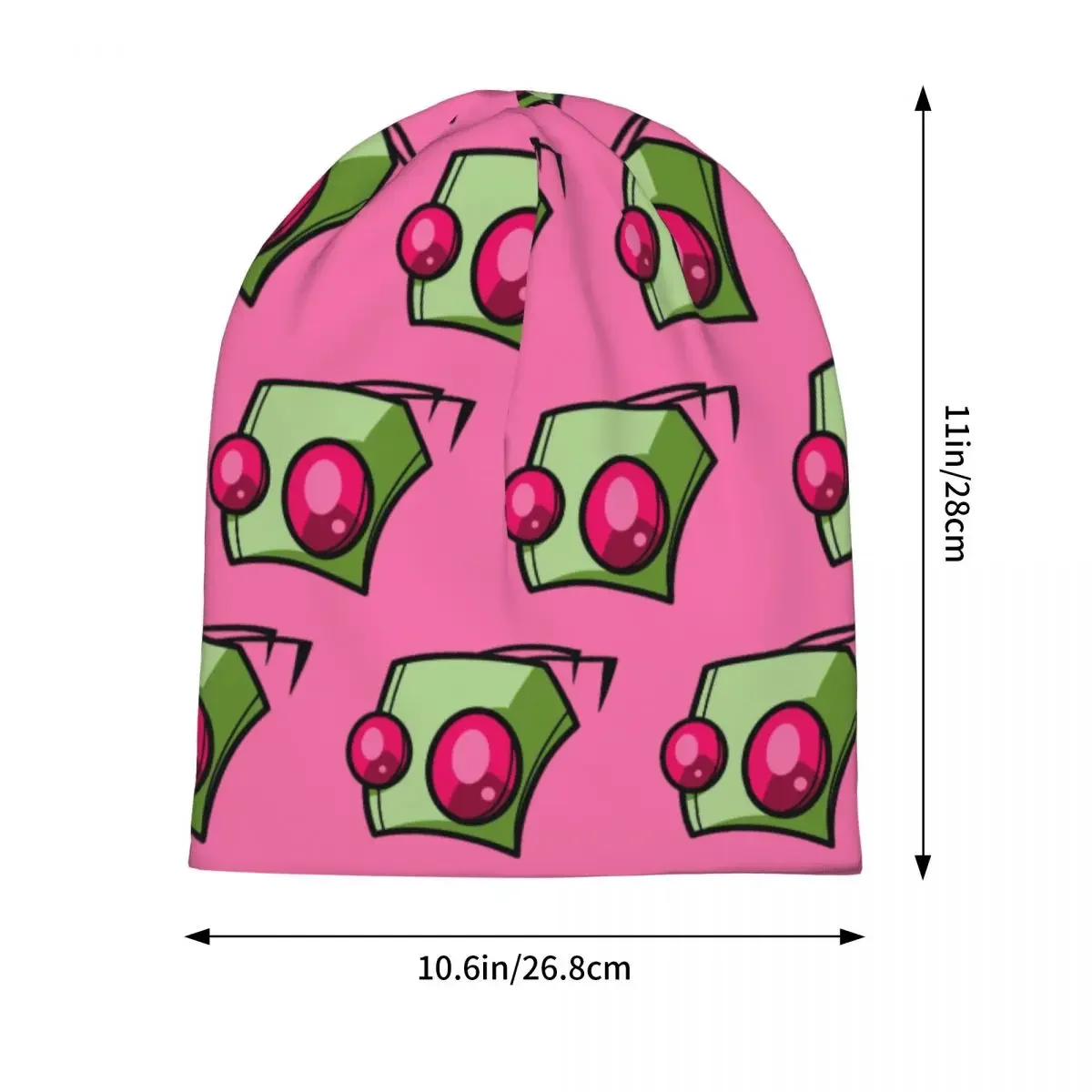 Unisex Cute Invader Zim Winter Skullies Beanie Merch Zim And Gir Bonnet Knitted Hat Windproof Warm Hats Best Gifts Choice