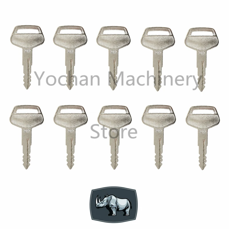 10 PCS 787 Iignition Switch Door Lock Key  For Komatsu Kalmar  Dressta Sakai Excavator Loader Dozer Part