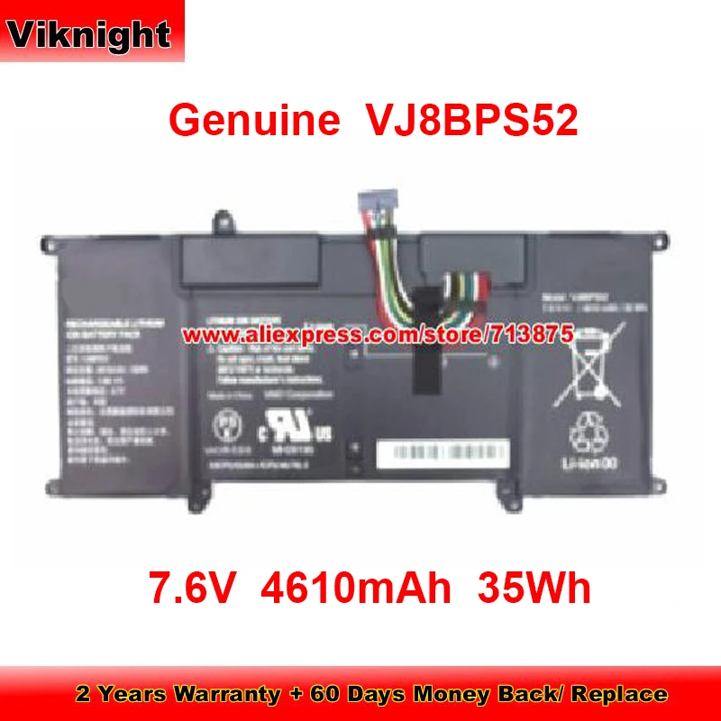 

Подлинная батарея VJ8BPS52 для Sony VAIO S11 S13 SX14 VJS131C0111B VJS132C0411B VJS132C0611S 7,6 V 4610mAh 35Wh