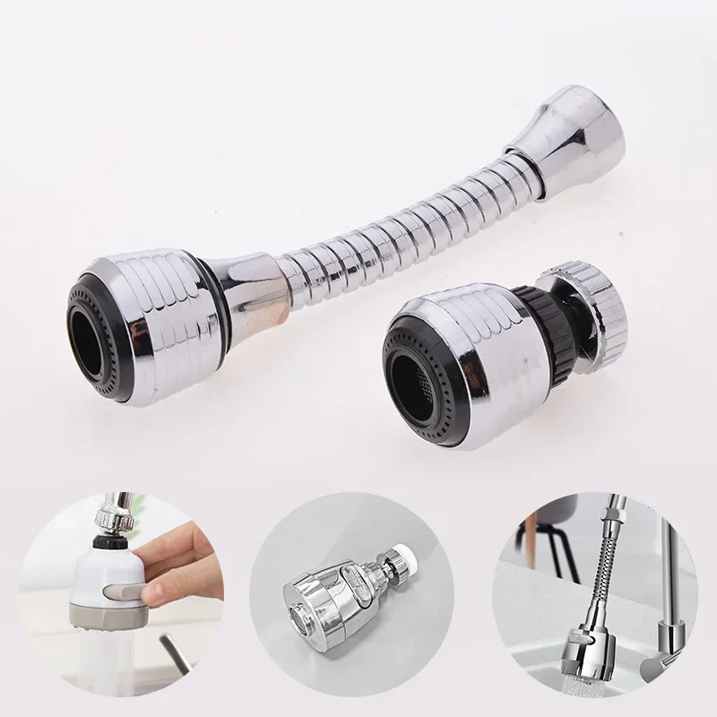 Kitchen Stainless Steel Faucet Shower Water Saver Lengthened 360 Degree Rotating Faucets Anti-splash Sprinkler Spray Extender