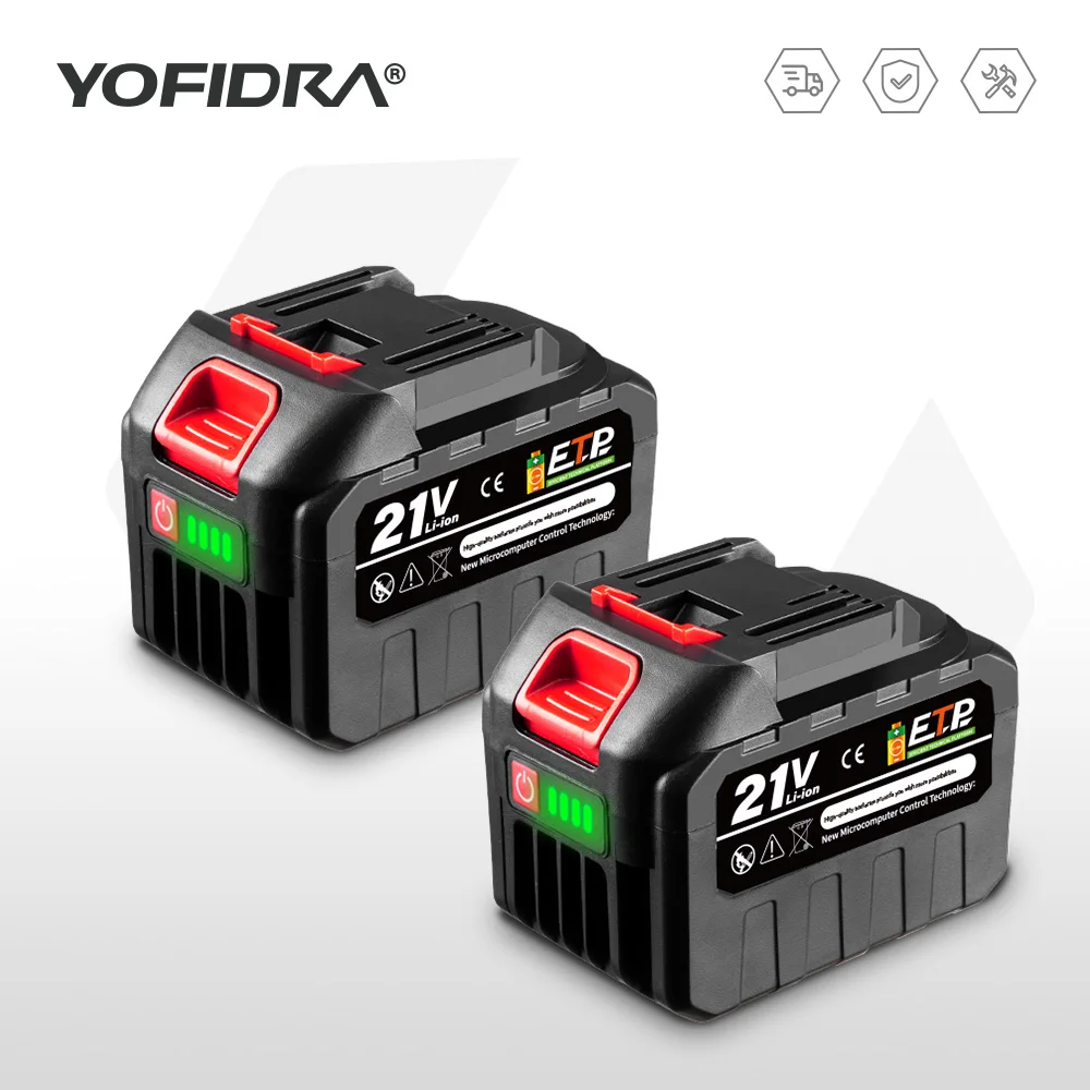 Batteria ricaricabile agli ioni di litio 18V-21V ad alta capacità con indicatore batteria Spina europea per utensili elettrici a batteria