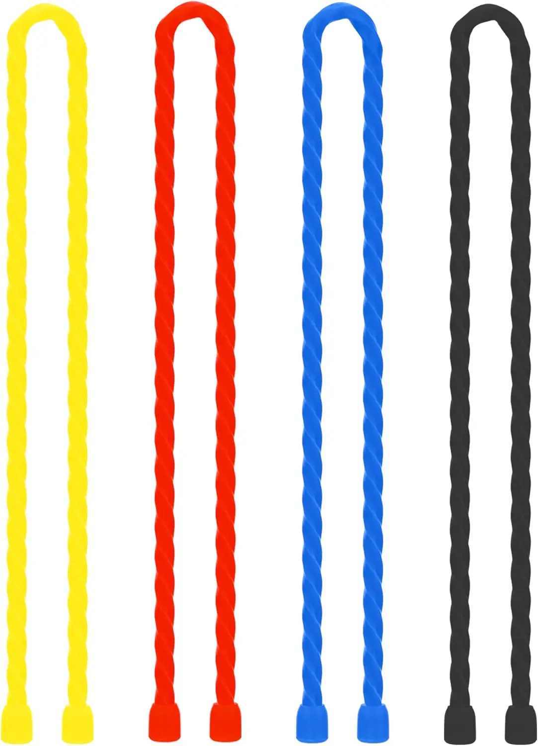 

Reusable 18-Inch Silicone Cable Ties, Steel Core Twist Ties for Organizing, 4 Colors