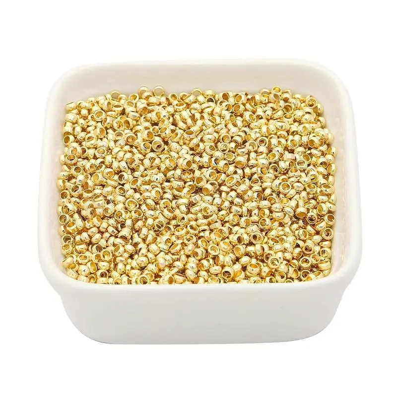 Setting Beads Sale 1000Pcs Gold Silver Plated Round Spacer Loose Charms beads 1.5 mm for Jewelry making Hole 1 mm YKL0378