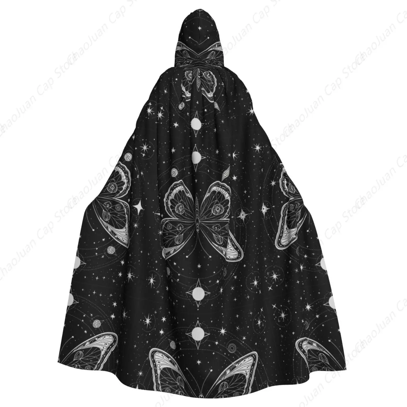 Robe Hooded Cloak Costume, Full Cape Knight Cloak for Adult(Moon Modern Witches Goths Spirituality Lovers Celestial Art Cloak)