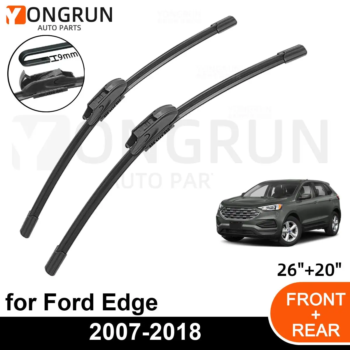 

Car Front Windshield Wipers For Ford Edge 2007-2018 Wiper Blade Rubber 26"+20" Car Windshield Windscreen Accessories