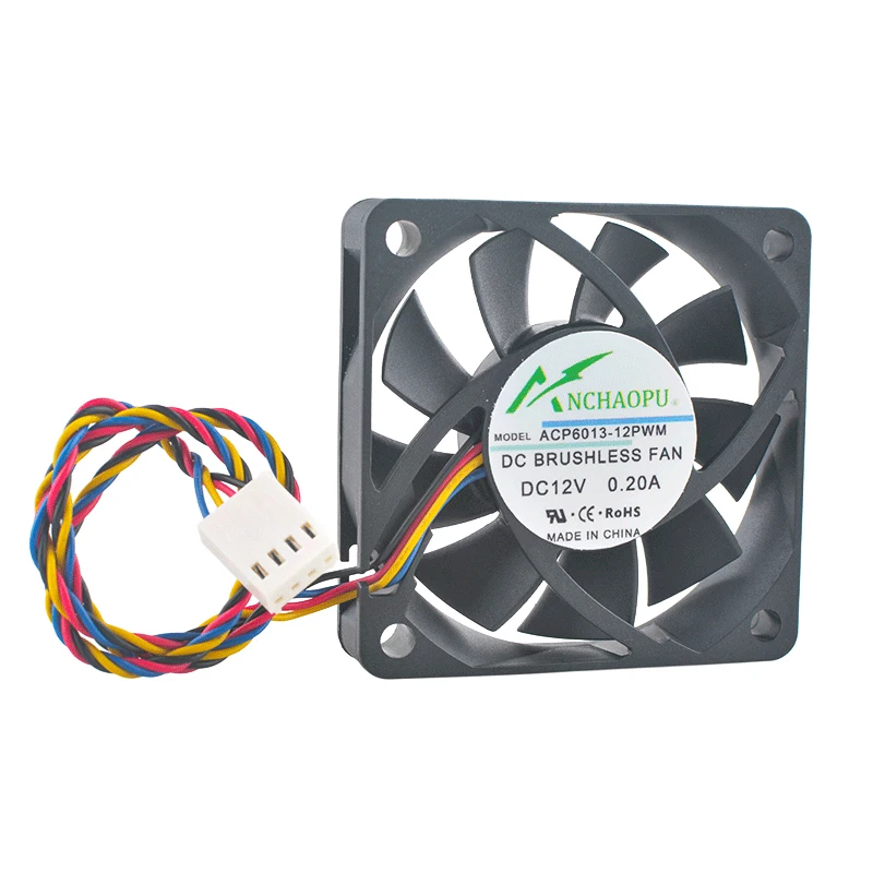 

(2pcs)ACP6013-12PWM 6cm 60mm fan 60x60x13mm DC12V 0.20A 4-pin 5800rpm Dual ball bearing cooling fan for CPU in the chassis