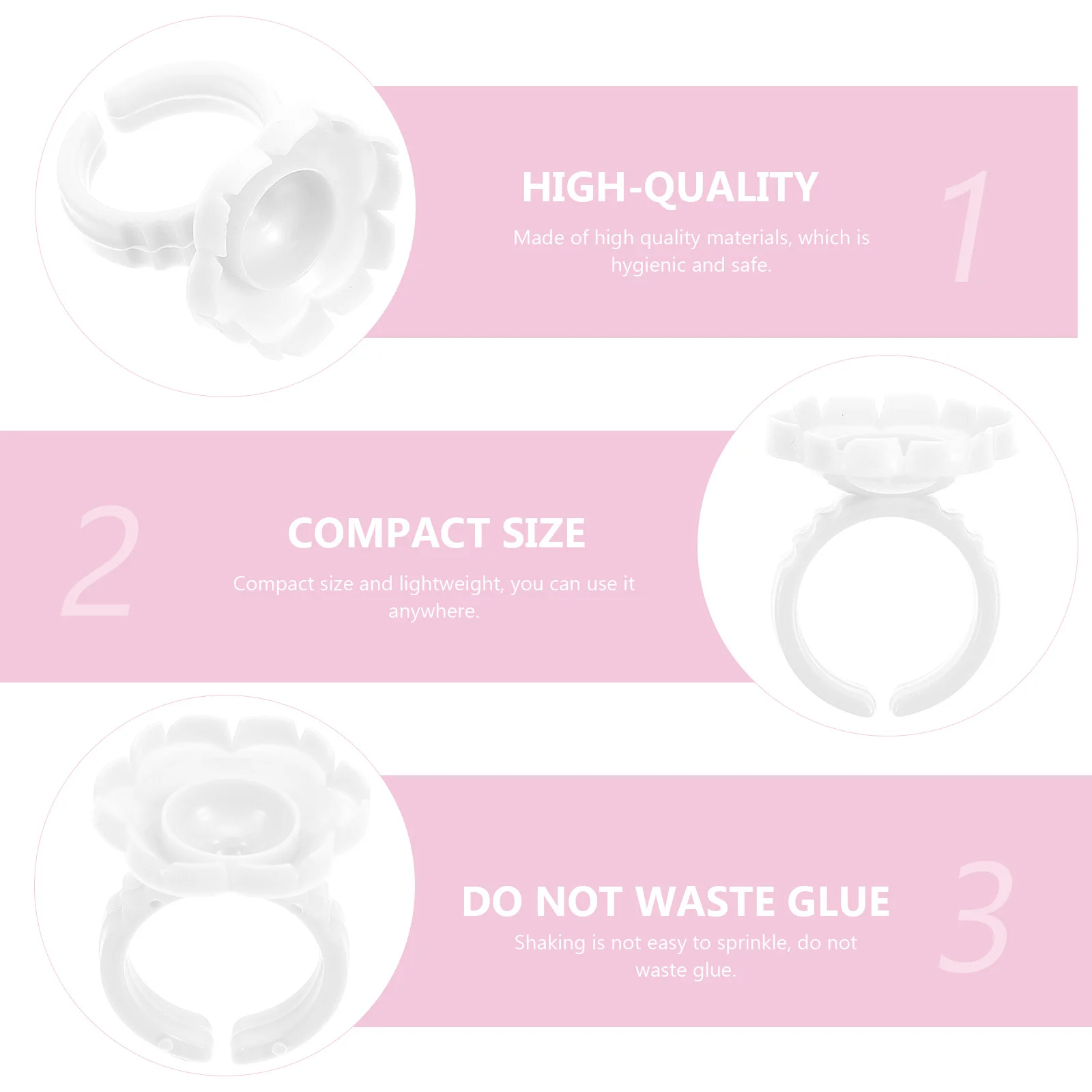 

100pcs Flower Shape Glue Ring For Eyelash Extensions High-Quality Lash Glue Holder Hygienic Safe Lightweight Tool Salon Diy Use