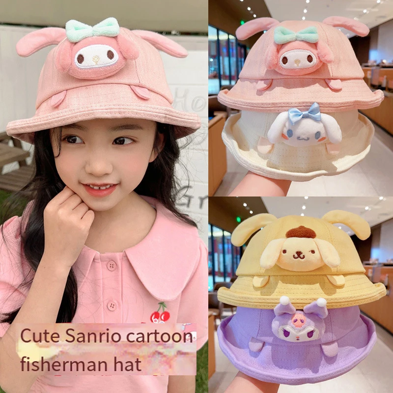

Child Fisherman's Hat Girl Cute Sanrios Cartoon Sun Protection Hat Boy Girl Spring Summer All-Match Outdoor Kawaii Cartoon