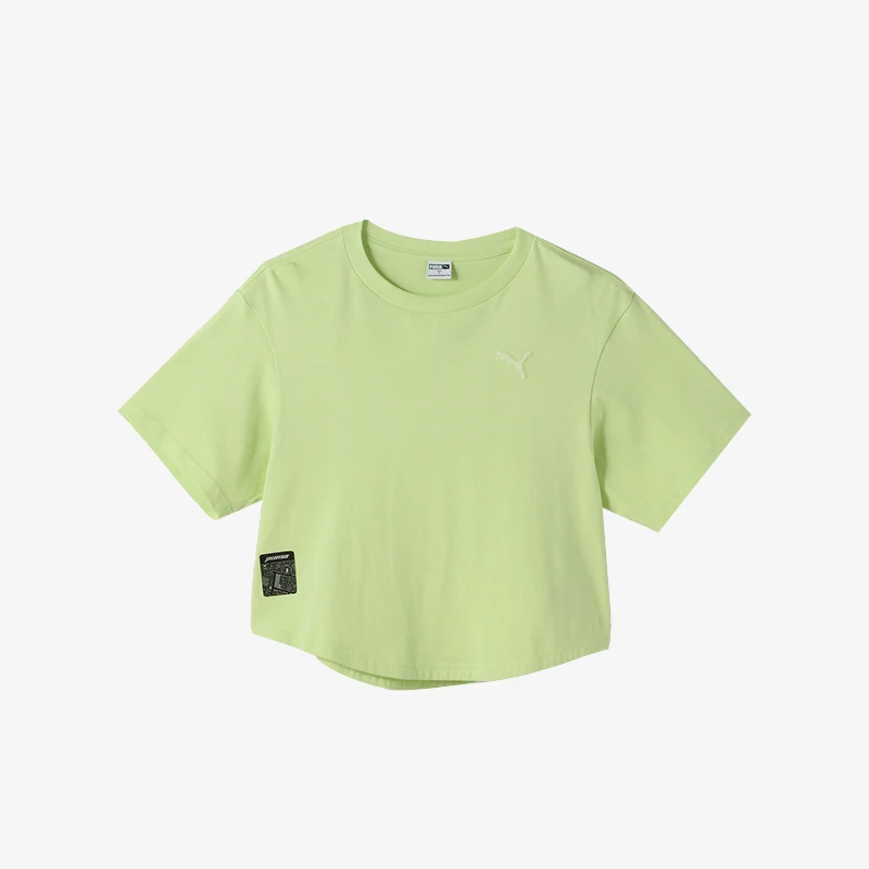 

Puma, новинка 2024, женская простая, модная, дышащая повседневная спортивная рубашка с короткими рукавами и круглым вырезом 628765-35