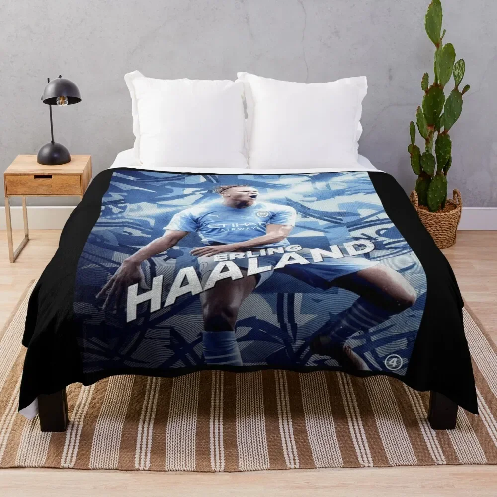 Erling Haaland Throw Blanket Polar Personalized Gift Bed linens Blankets