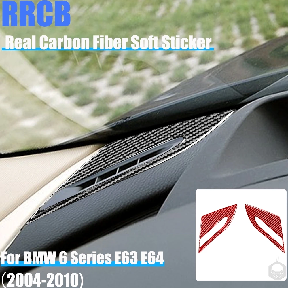 

Carbon Fiber Car Accessories Defogging Air Vents Cover Soft Sticker For BMW 6 Series E63 E64 2004 2005 2006 2007 2008 2009 2010