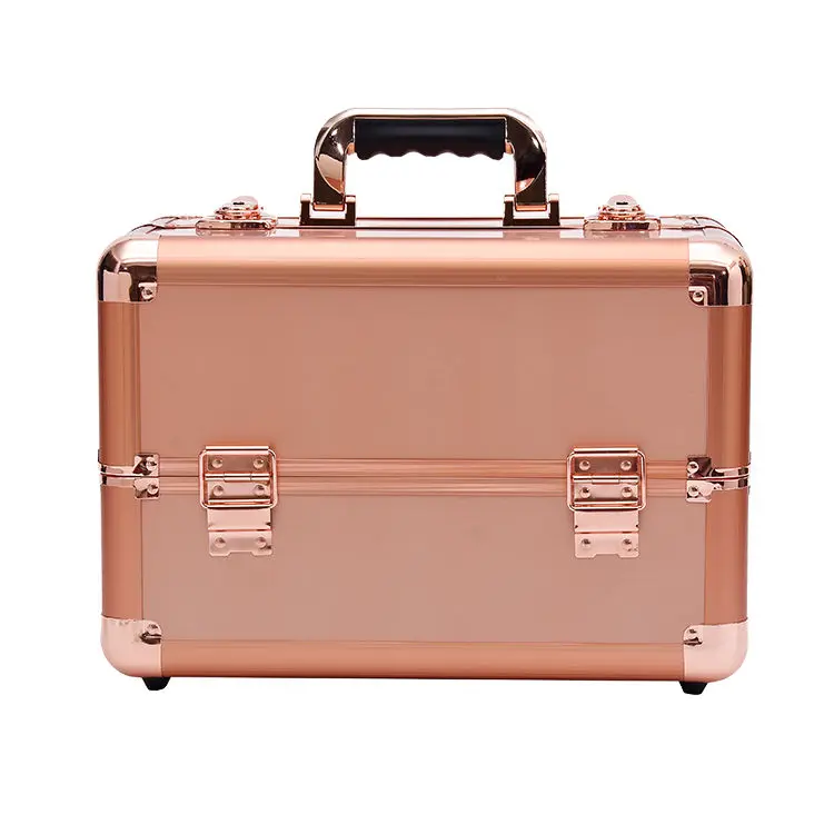 2024 New Professional Makeup Box Aluminum Alloy Make Up Organizer Women Cosmetic Case Travel Large Capacity Suitcase Bag