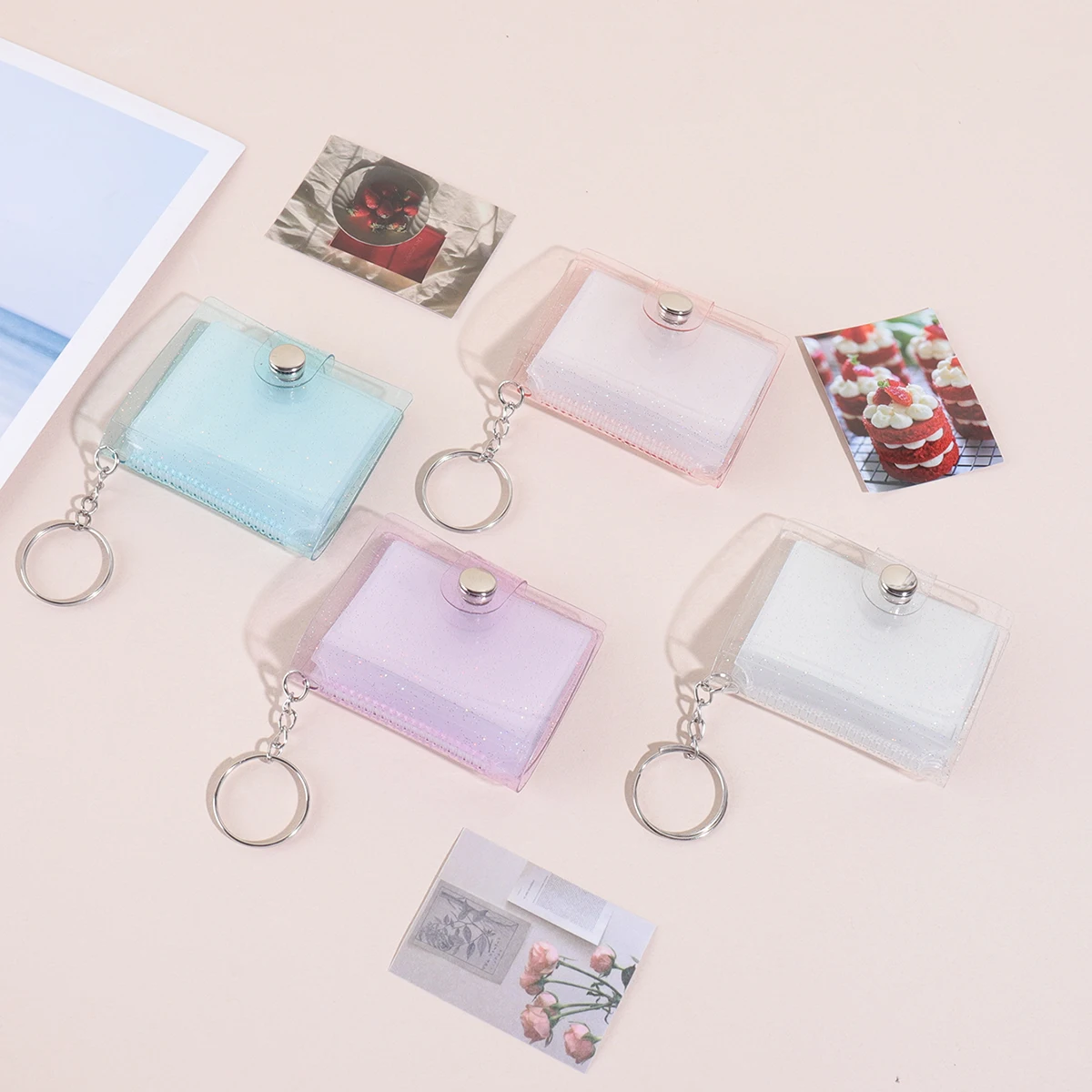 

1-2 inch mini photo album binder, keychain style, pocket photo album binder, portable photo card holder, a gift for friends