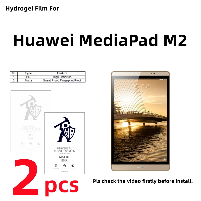 

2pcs HD Hydrogel Film For Huawei MediaPad M2 Matte Screen Protector For Huawei MediaPad M2 Clear/Frosted Full Cover Protection