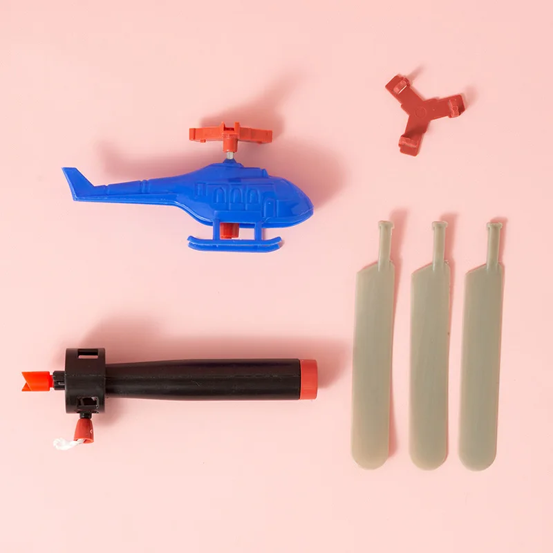 1PCS Kids Outdoor Sports Flying Toys Handle Pull Wire Planes Toys Flying Toy Helicopter for Kids, 360° Rotating Helicopter