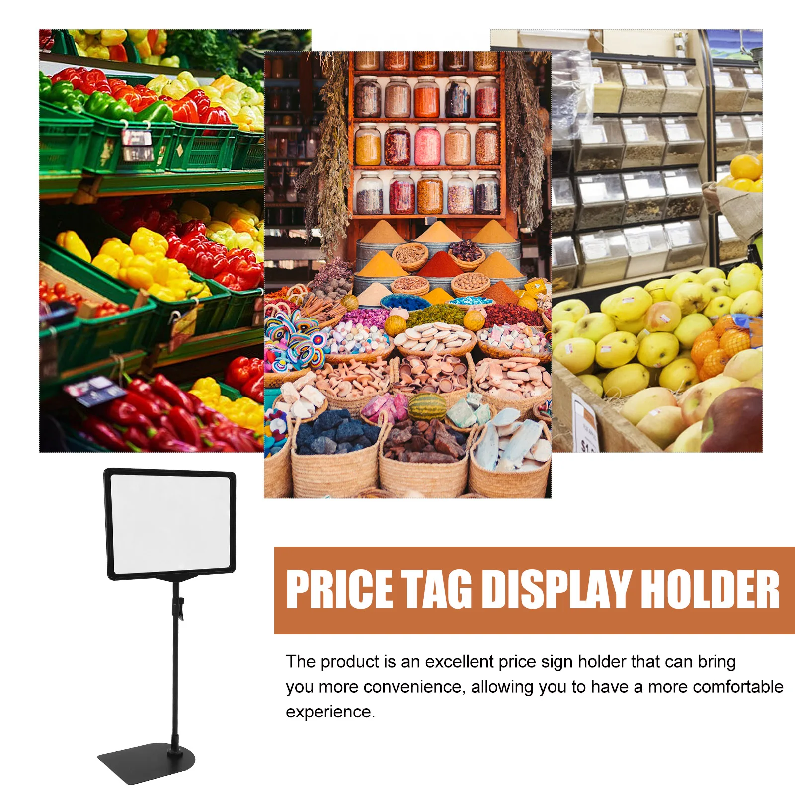 

A4 Price Tag Stand Erasable Shelf Label Holder for Fruits Vegetables Supermarket Plastic Sign Rack Sturdy Display
