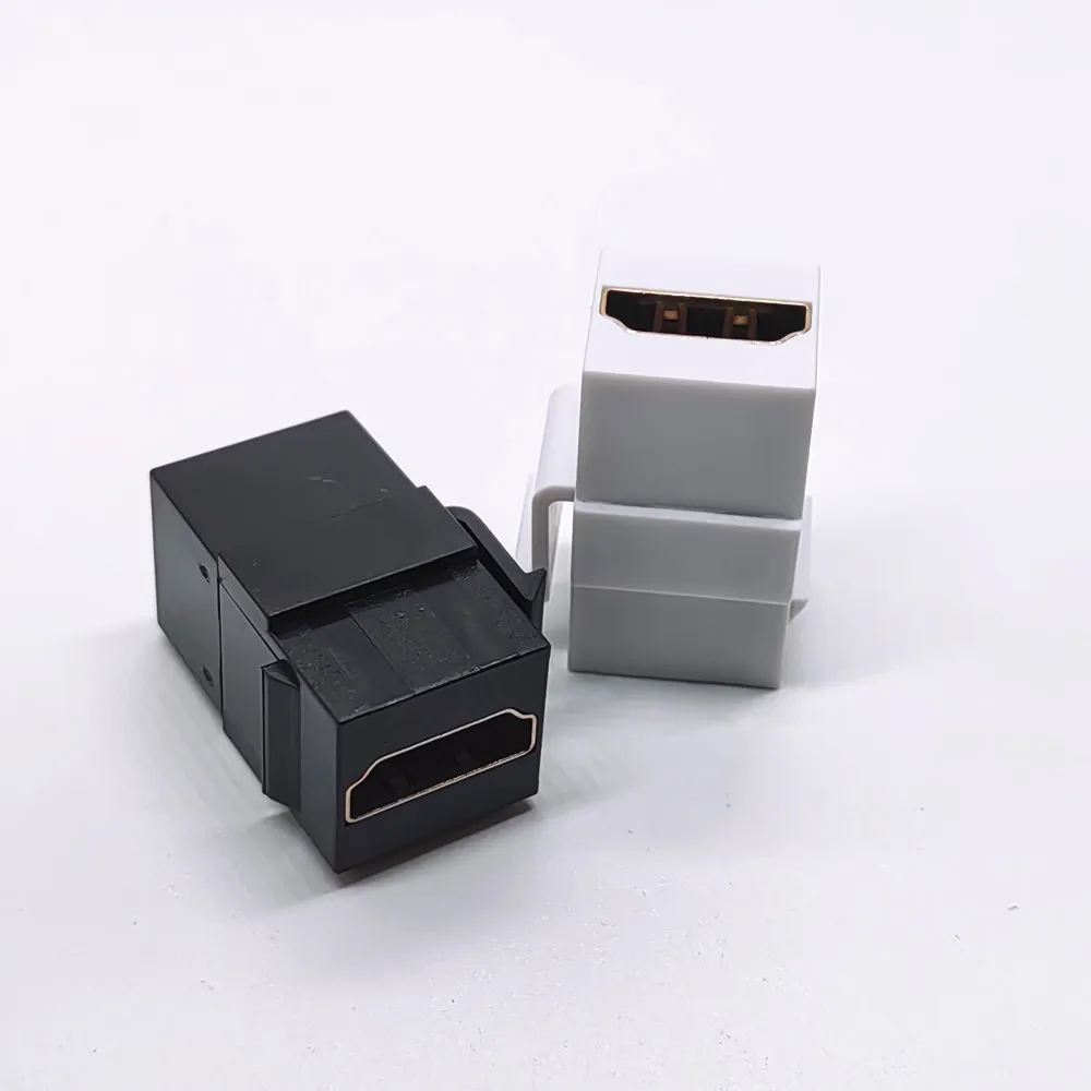 HDTV Keystone Jack Female Coupler Insert Snap-in Connector Socket Adapter Port For Wall Plate Outlet Panel Black / White