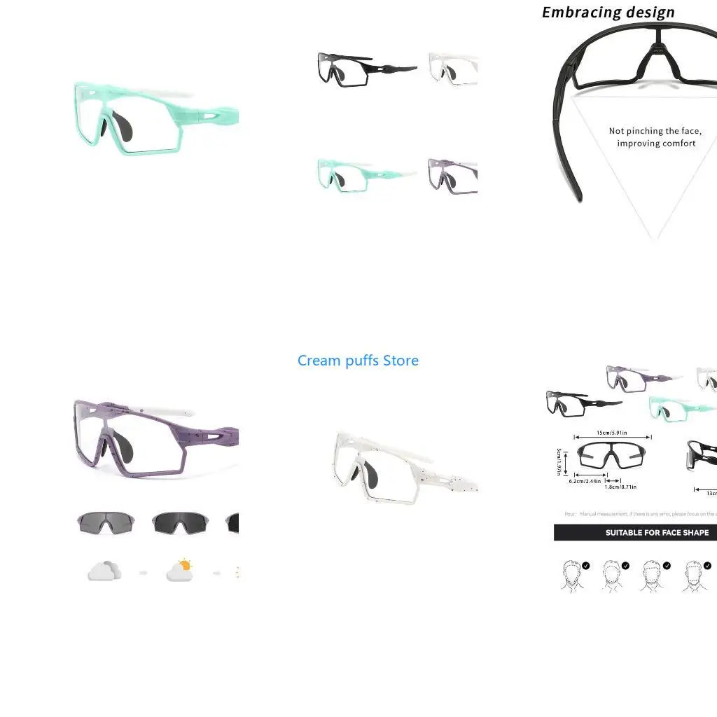 50LE Auto Adjusting Sunglasses For Cycling Running Driving Lens Fashionable And Practical Photochromic Glasses