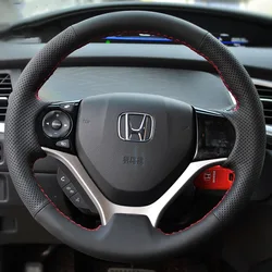 Car Steering Wheel Cover Anti-slip Braid Artificial Leather For Honda Civic Civic 9 2012 2013 2014 2015 Car Accessories