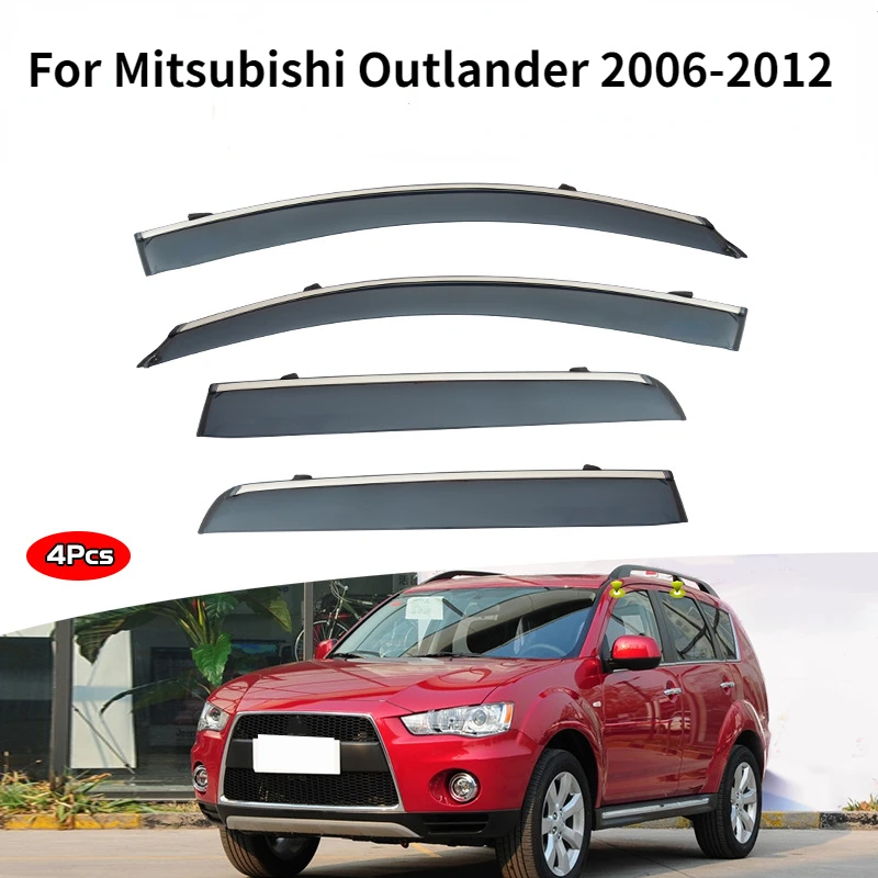 

Window Rain for Mitsubishi Outlander 2006-2012 Accessories Visors Rain Guard Door Visor Vent Shades Ventvisor Awnings