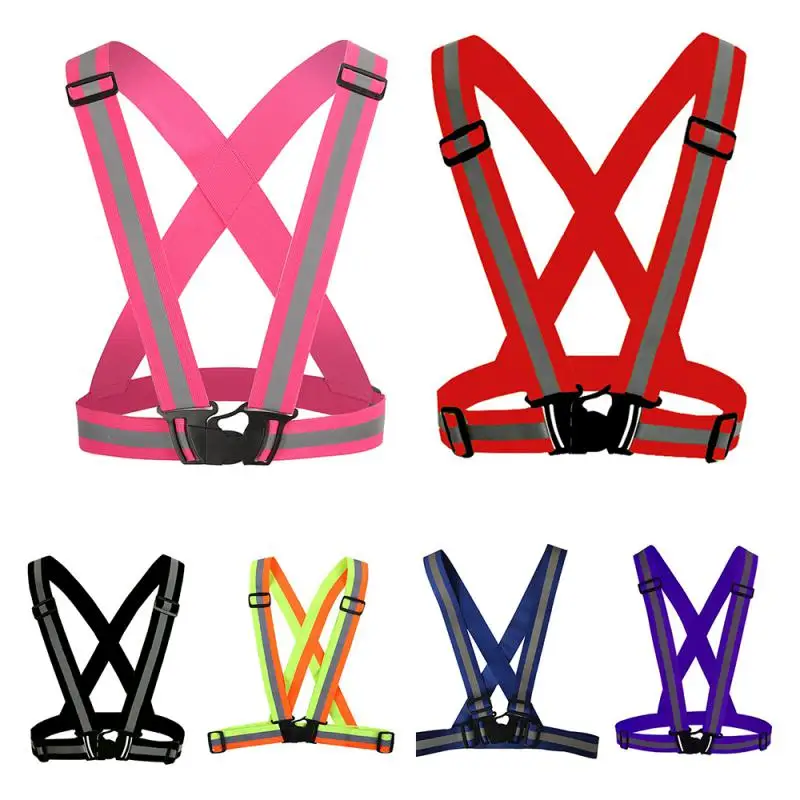 Elastic Safety Reflective Vest Straps With Reflect Strips Reflective For Men Women Children Night Running Walking Biking