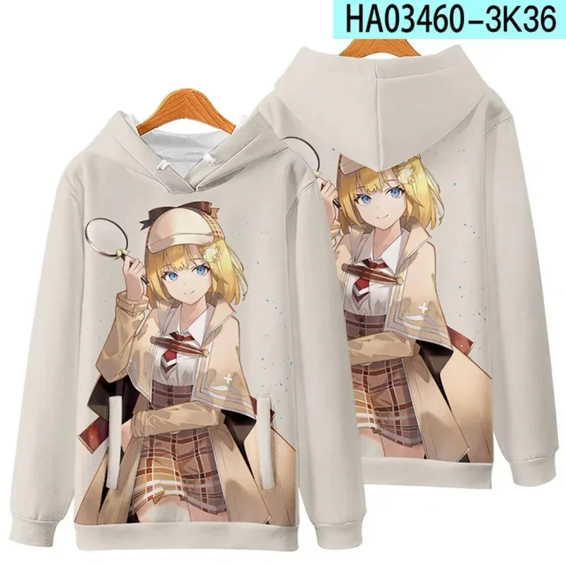 Vtuber watson amelia 3d printing man/woman autumn fashion japan harajuku hoodies sweatshirt long sleeve pollover