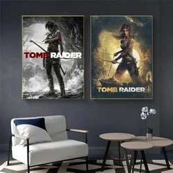 Tomb Raider Anime Posters Sticky Waterproof Paper Sticker Coffee House Bar Kawaii Room Decor