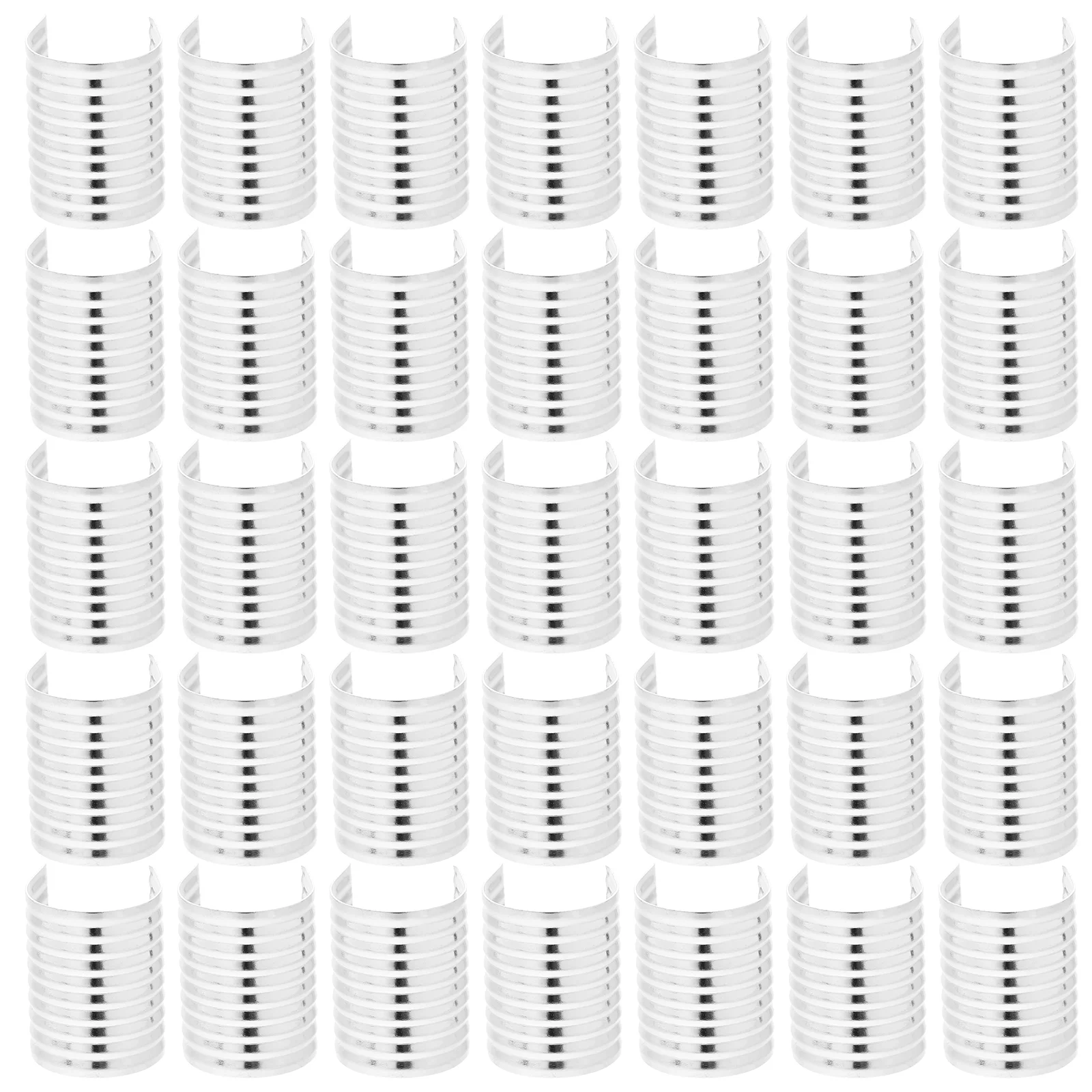 

100 Pcs Thread Holder Rope Clip Buckle Bag Wallet Crimps for Jewelry Making Metal Bags Cord Clamp Silver Clips