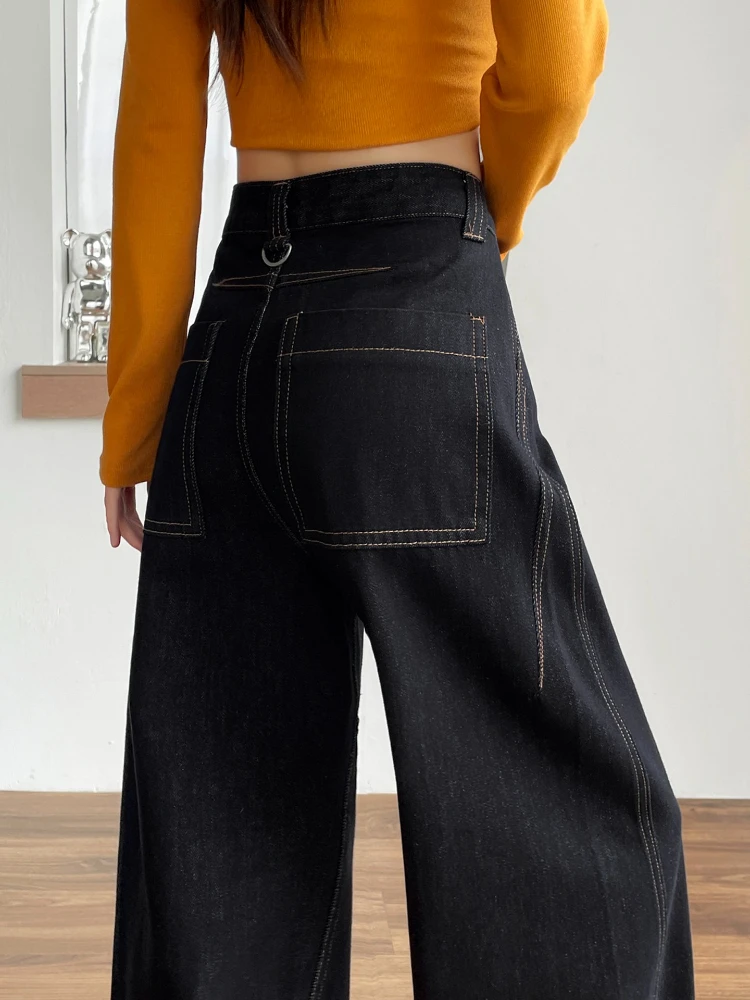 

Женские осенне-зимние новые свободные брюки с высокой талией, прямые брюки с изогнутыми ножками, широкие брюки, модные уличные универсальные брюки