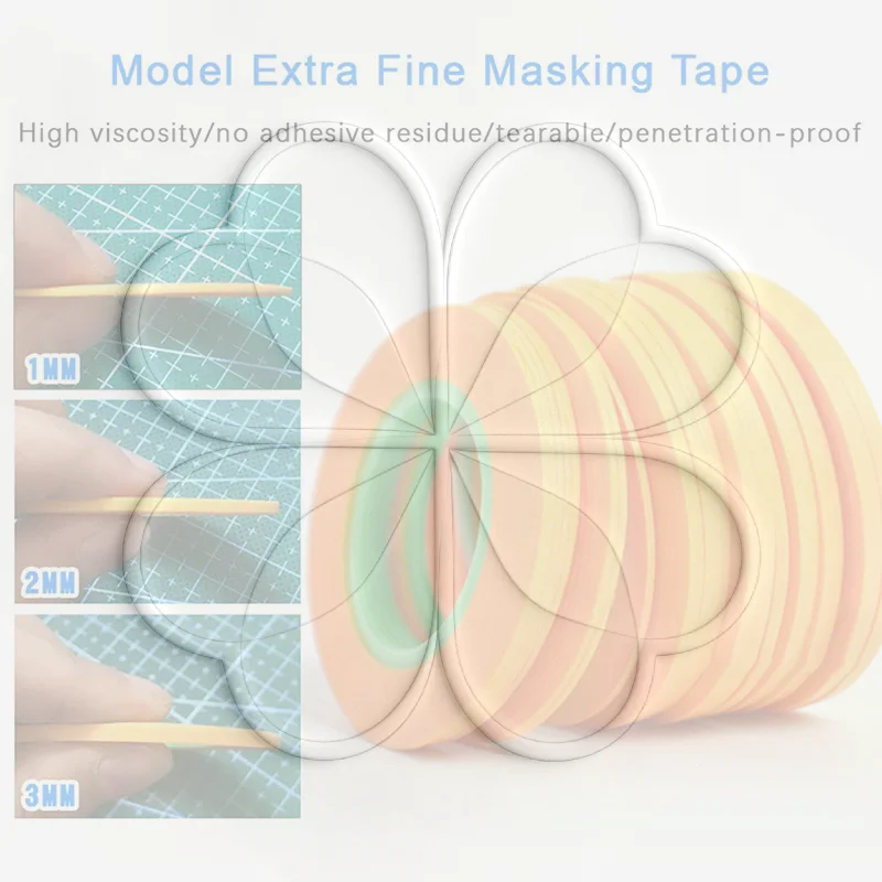 Model Spraying Coating Color Ultra Tape Fine DIY Special Masking Wide 1mm/2mm/3mm 18m Model Covering Tape