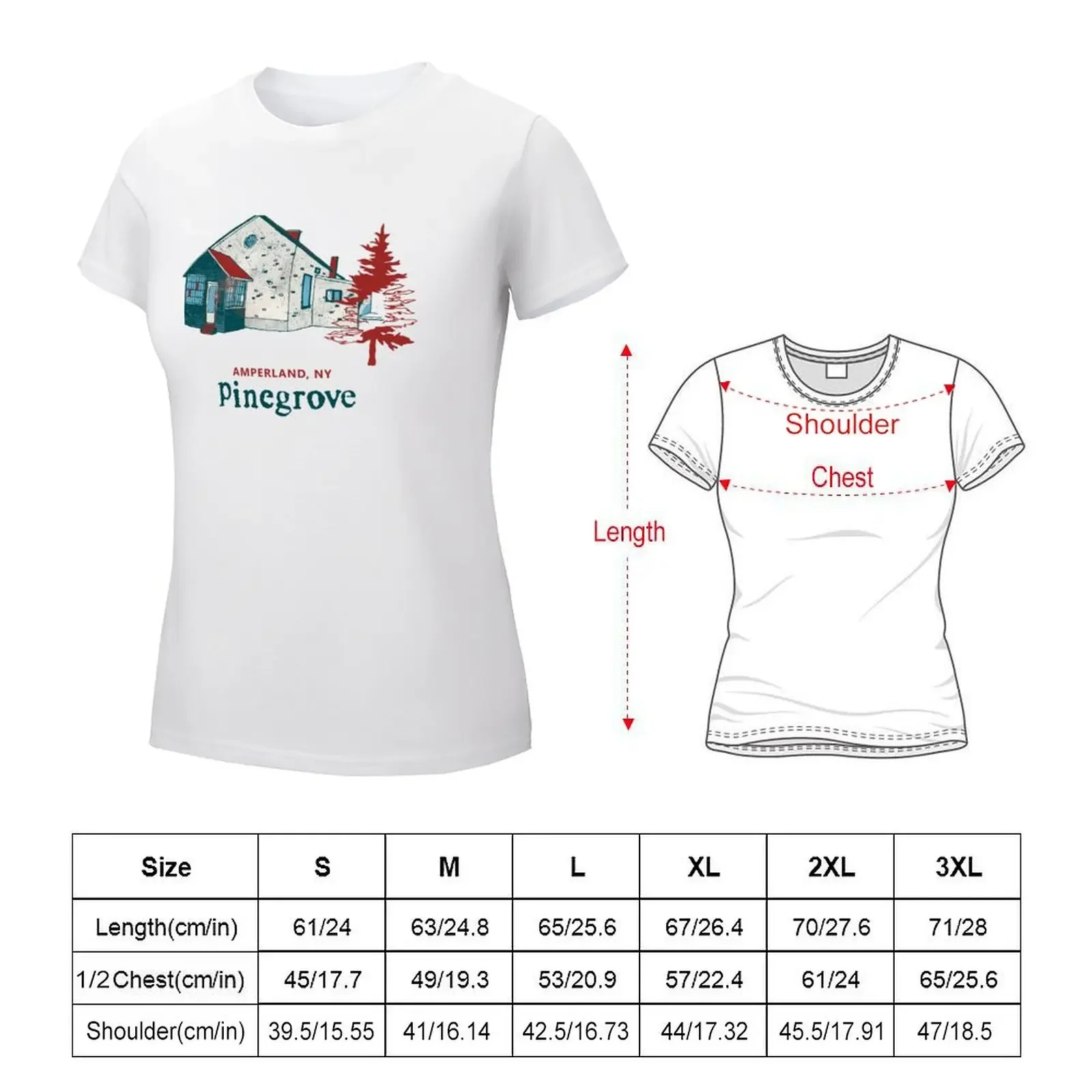 Pinegrove Merch Amperland T-shirt summer tops graphics Women tops