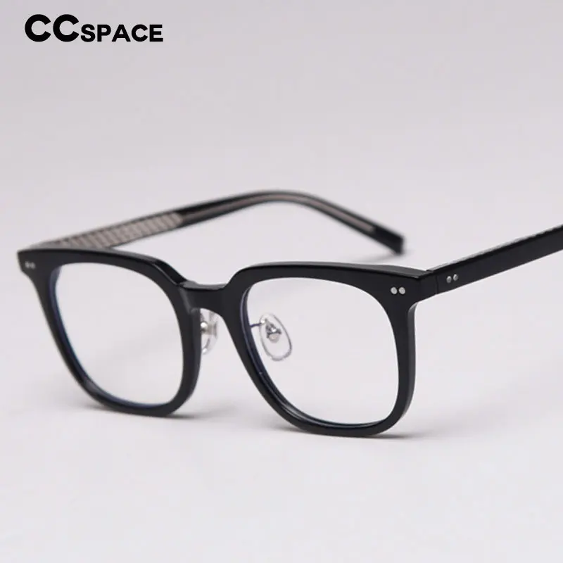 47398 Square Plastic Titanium Glasses Frames Built-in Metal Legs Ultralight Men Women Optical Fashion Computer Glasses