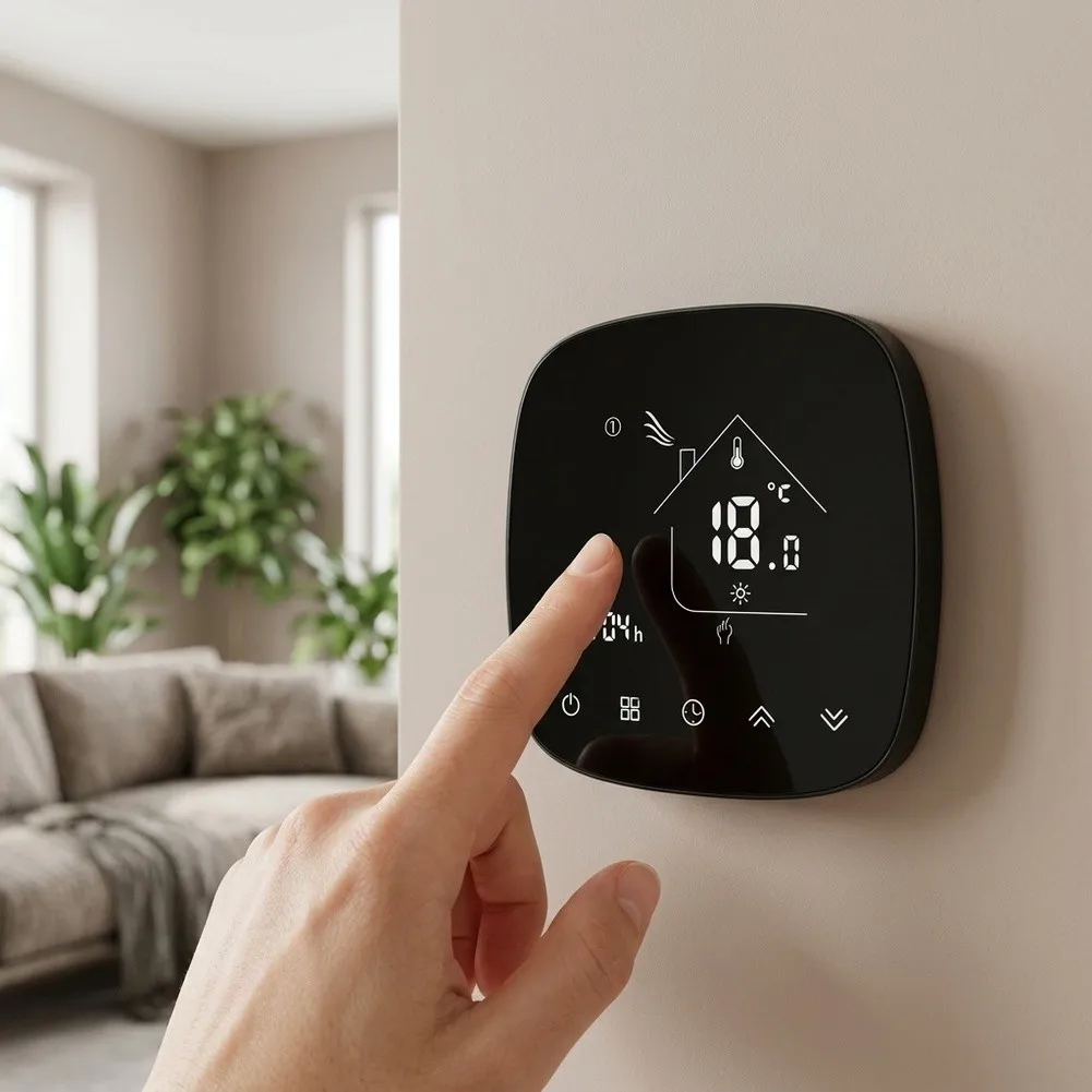 Smart WiFi Thermostat Programmable Voice-Control For Alexa Google Assistant Energy Saving Heating Cooling HVAC System Controller