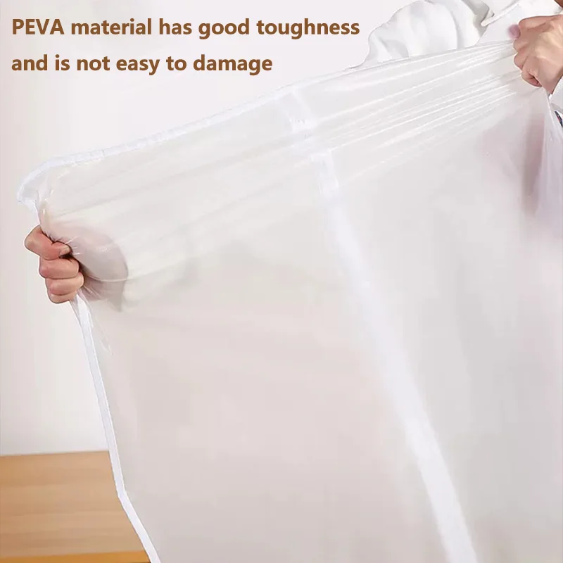 Kleidung Hängen Staub Abdeckung Hochzeit Kleid Abdeckung Anzug Mantel Lagerung Tasche Transparent Vollständig Geschlossenen Kleidung Abdeckung Mit Reißverschluss – Detail 8