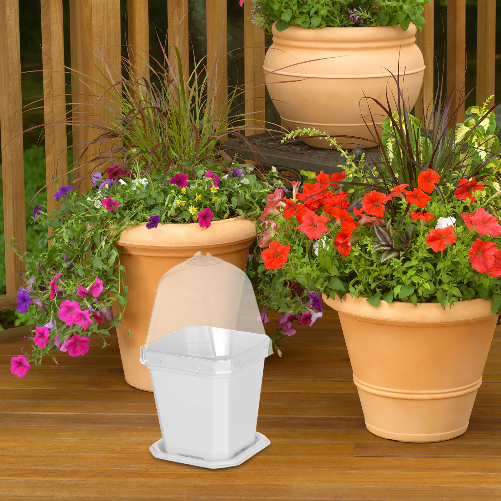 

10 set Small Flower With Trays Plastic Planters Ventilation Lids Succulents Gardening Nursery Pots Dome Space Saving Breathable