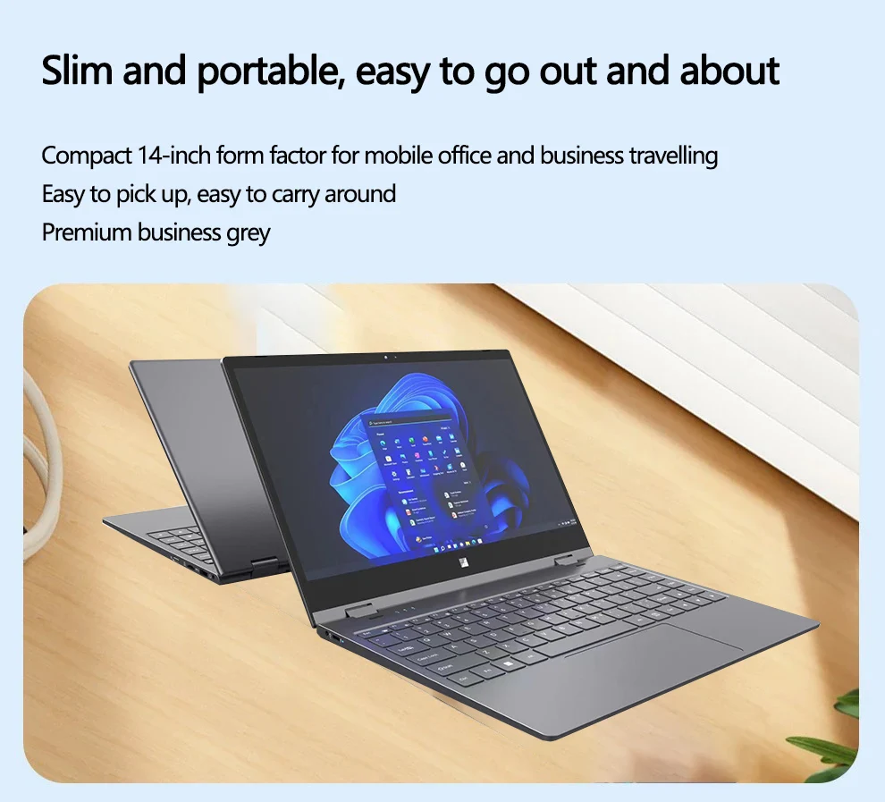 14'' Touch 360° Flip 2-in-1 Laptop FW-Y1 Mini Convertible Tablet Notebook Intel N95 12GB LPDDR5 Portable Student Office Netbook