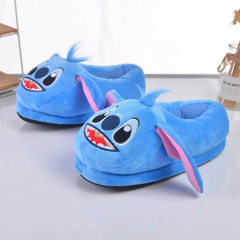 

kawaii MINISO Stitch Cotton Slipper Anime Cute Girl Model Winter Warm Indoor Shoes Toys Plush Stuffed Home Slippers Wholesale