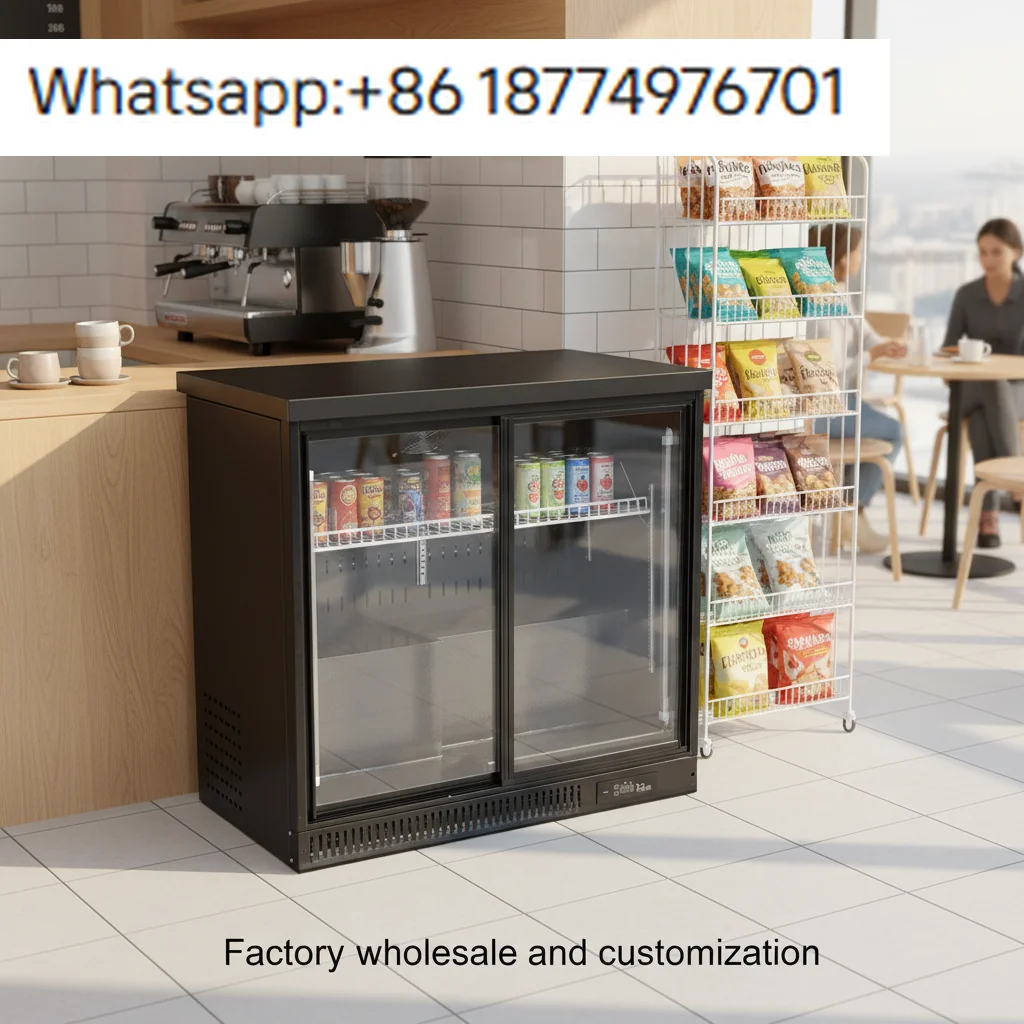 

OEM Modern Commercial Beverage Chiller Display Refrigerator Double Glass Door Bar Fridge for Drinks Storage