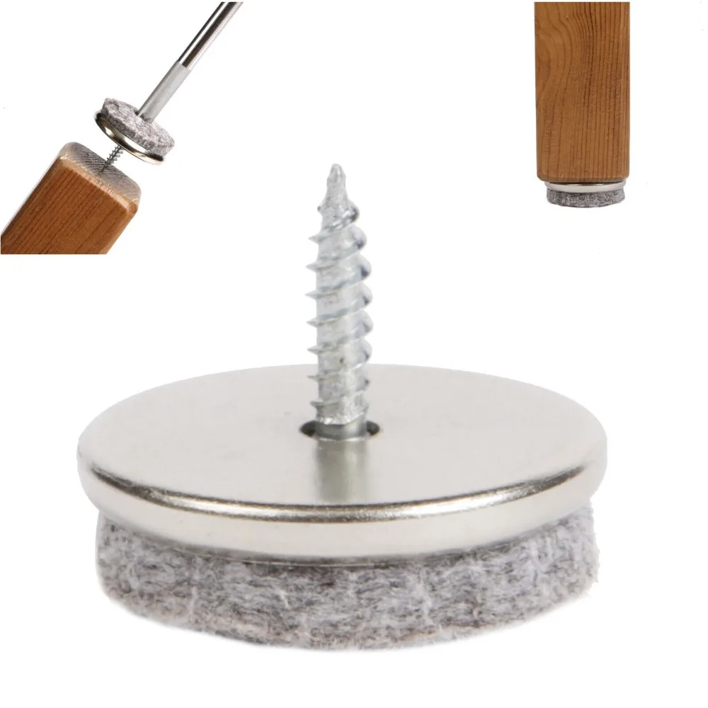 10 unids/set de alfombrilla de fieltro de Metal para muebles, forma redonda, disminuye la fricción, alfombrilla antideslizante, Protector de suelo, almohadillas para patas grises
