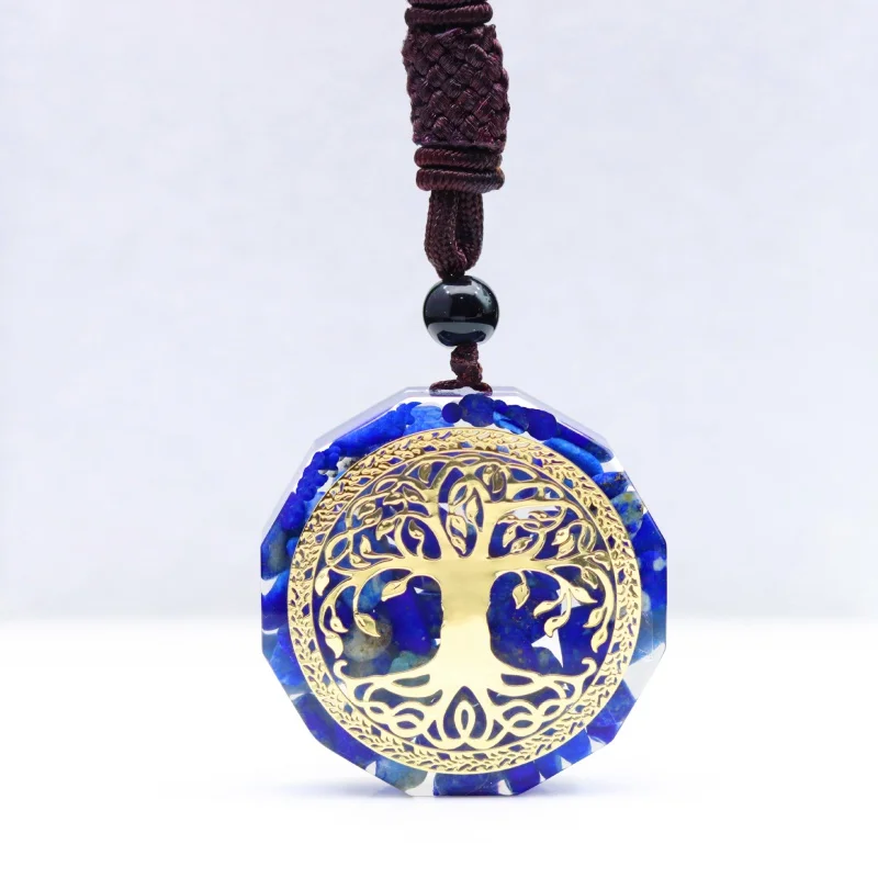 

Ogen Energy Explosion Tree of Life Necklace Pendant Jewelry Natural Crystal Lapis Lazuli Gravel Epoxy Products