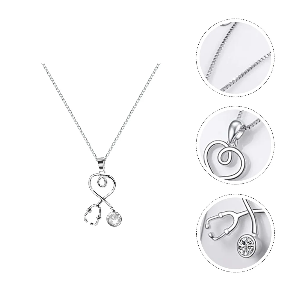  Earrings Stethoscope Necklace Delicate Decorate Student Stethoscopes for Nurses