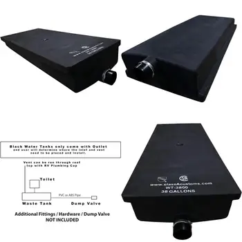 خزان مياه أسود RV سعة 38 جالون...